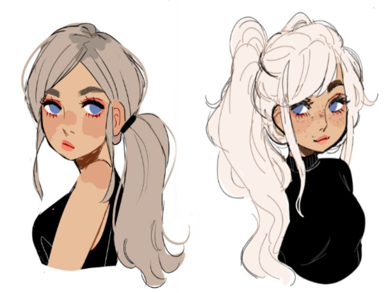 Featured image of post Cartoon Ponytail Hair Drawing