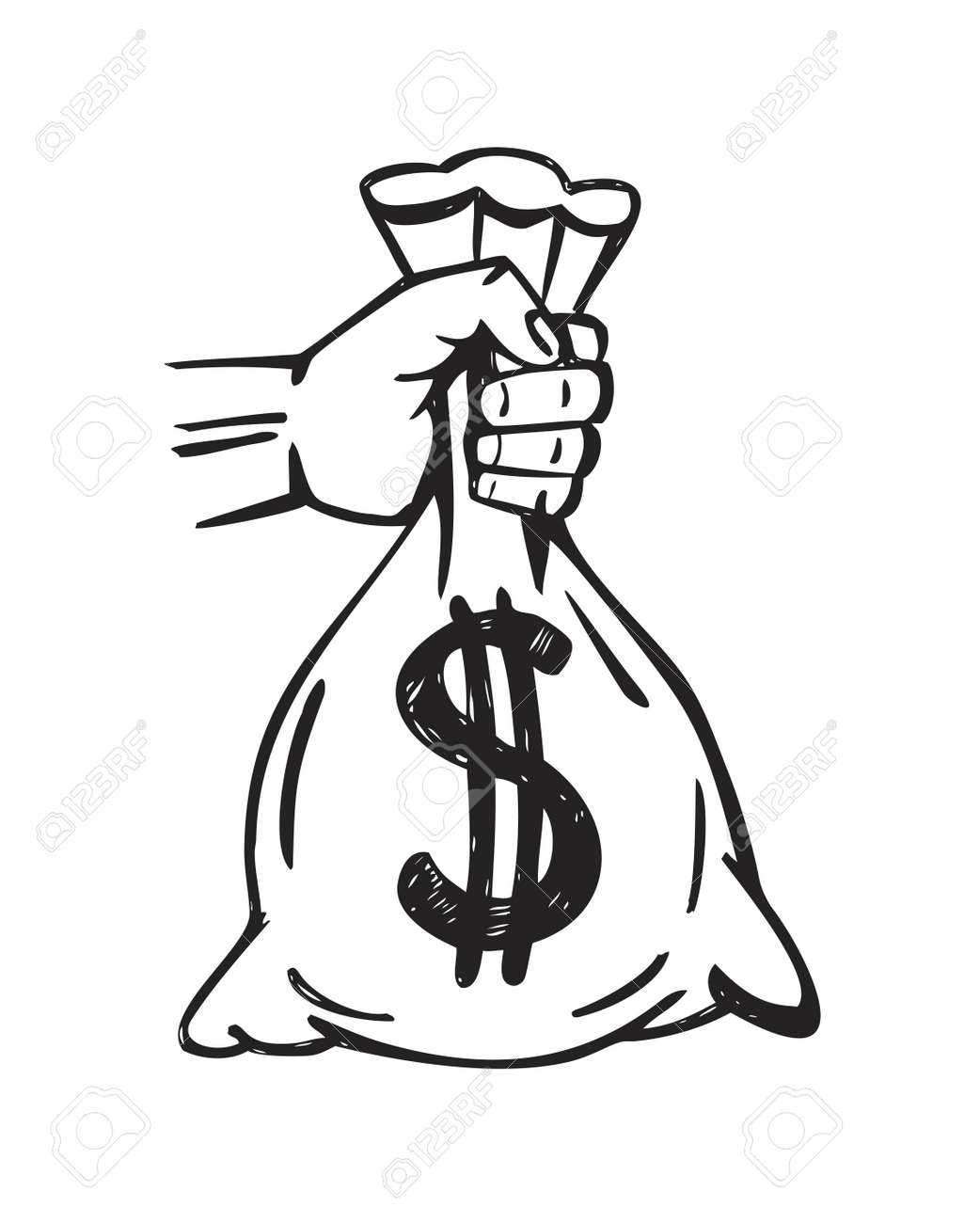 Featured image of post Hand Holding Money Bag Drawing