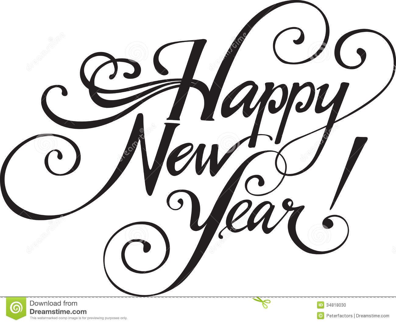 Featured image of post Happy New Year Clipart Black And White