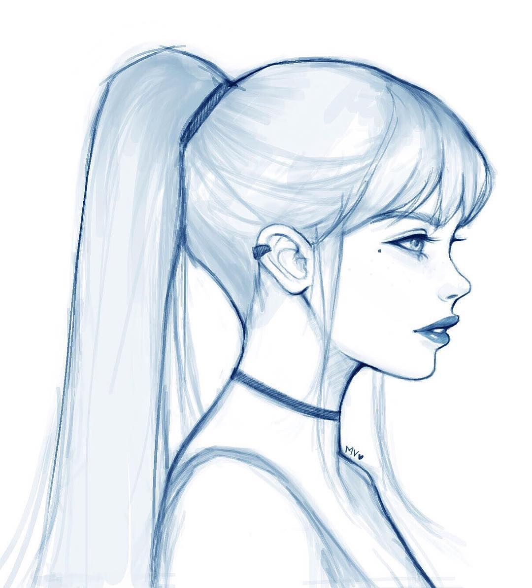 Featured image of post High Ponytail Hair Drawing
